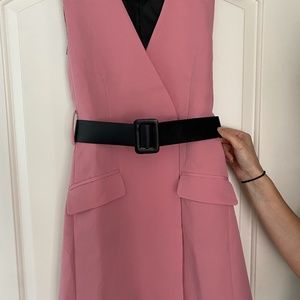 SHEIN Barbie Pink Blazer Dress with Black Belt